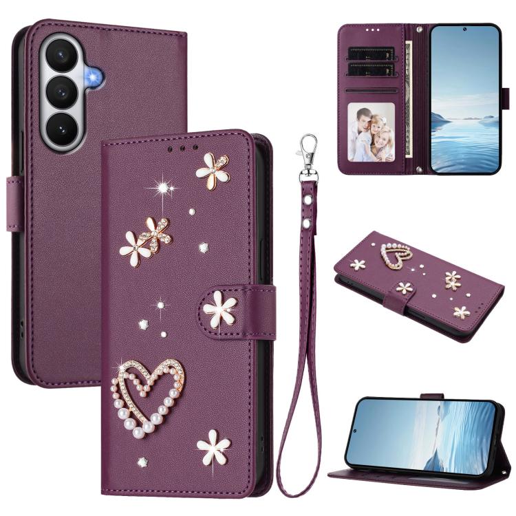 Custodia doppio strato in ecopelle vegana con motivo floreale per Samsung Galaxy
