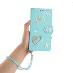 Custodia doppio strato in ecopelle vegana con motivo floreale per Samsung Galaxy