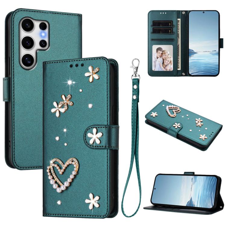 Custodia doppio strato in ecopelle vegana con motivo floreale per Samsung Galaxy