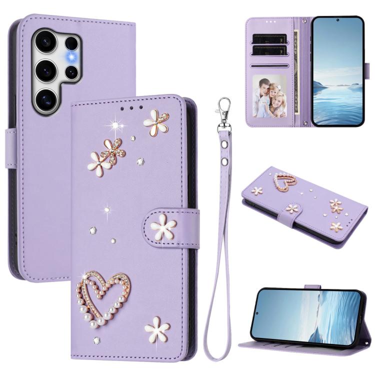Custodia doppio strato in ecopelle vegana con motivo floreale per Samsung Galaxy