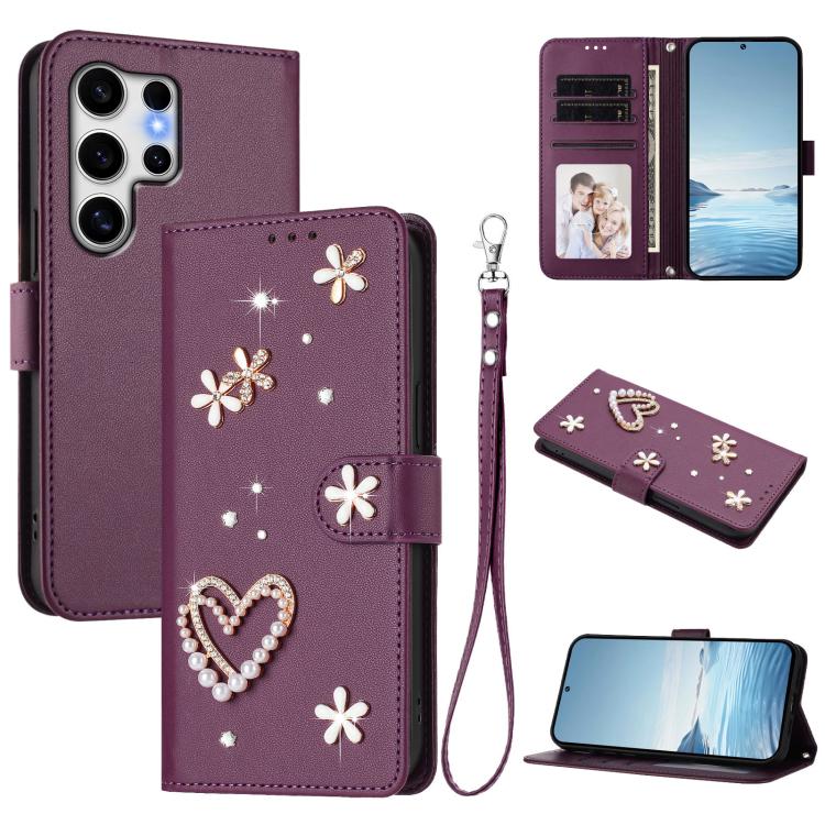 Custodia doppio strato in ecopelle vegana con motivo floreale per Samsung Galaxy