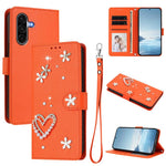 Custodia doppio strato in ecopelle vegana con motivo floreale per Samsung Galaxy