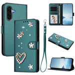 Custodia doppio strato in ecopelle vegana con motivo floreale per Samsung Galaxy