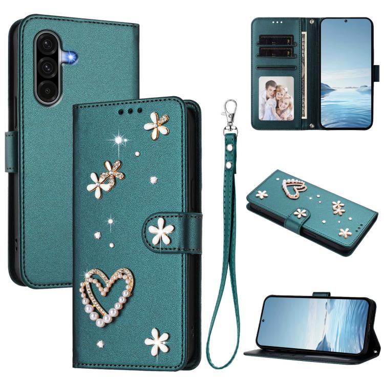 Custodia doppio strato in ecopelle vegana con motivo floreale per Samsung Galaxy