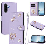 Custodia doppio strato in ecopelle vegana con motivo floreale per Samsung Galaxy
