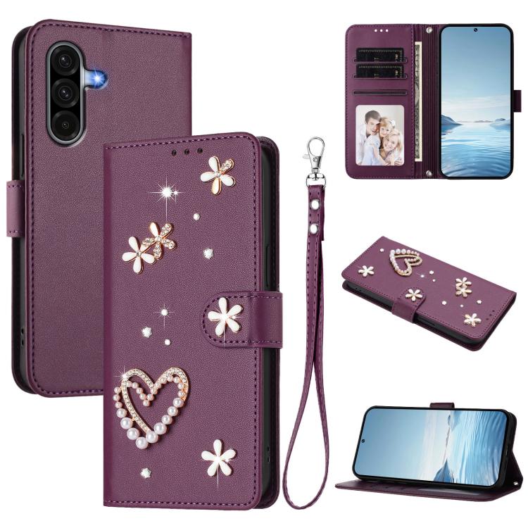 Custodia doppio strato in ecopelle vegana con motivo floreale per Samsung Galaxy