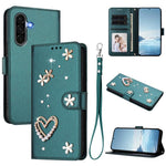 Custodia doppio strato in ecopelle vegana con motivo floreale per Samsung Galaxy