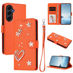 Custodia doppio strato in ecopelle vegana con motivo floreale per Samsung Galaxy