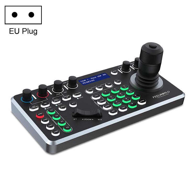 FEELWORLD KBC20N Controller per telecamera NDI PTZ con joystick e tastiera, compatibile con protocolli di controllo multipli e PoE., EU Plug, US Plug, UK Plug, AU Plug
