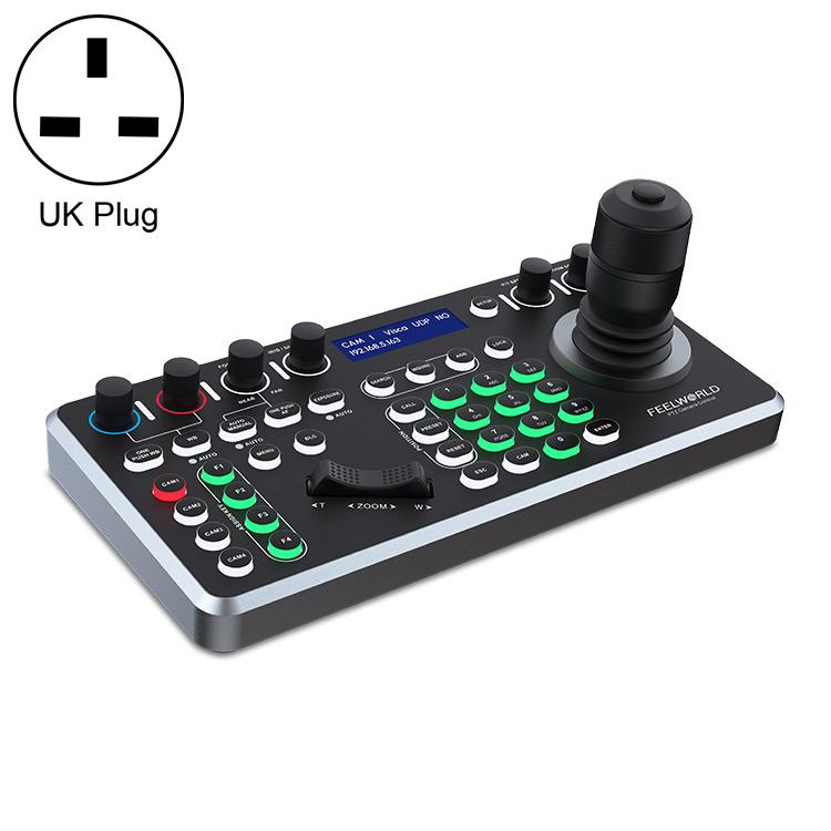 FEELWORLD KBC20N Controller per telecamera NDI PTZ con joystick e tastiera, compatibile con protocolli di controllo multipli e PoE., EU Plug, US Plug, UK Plug, AU Plug