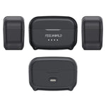 Microfono lavalier wireless FEELWORLD LM1 per telefono, computer e fotocamera, 2 trasmettitori + 1 ricevitore + custodia di ricarica