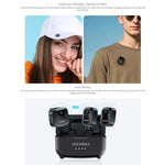 Microfono lavalier wireless FEELWORLD LM1 per telefono, computer e fotocamera, 2 trasmettitori + 1 ricevitore + custodia di ricarica