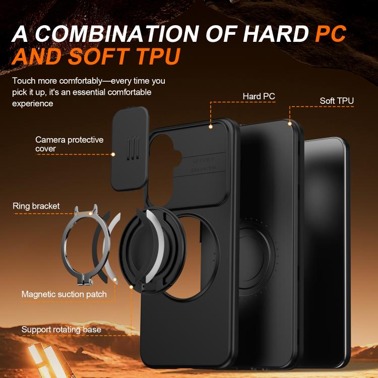 Custodia con schermo scorrevole e supporto magnetico per Galaxy A16 A17 A26