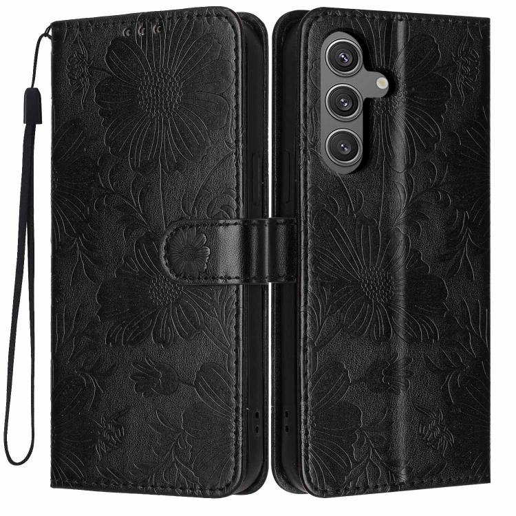 Custodia in ecopelle con stampa girasole per Samsung Galaxy S24 FE, S24+, S24 e