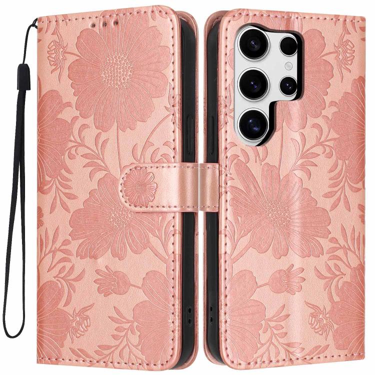 Custodia ecopelle con stampa girasole per Samsung Galaxy S23 Ultra, S23+, S23 e