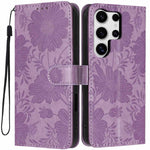 Custodia ecopelle con stampa girasole per Samsung Galaxy S23 Ultra, S23+, S23 e