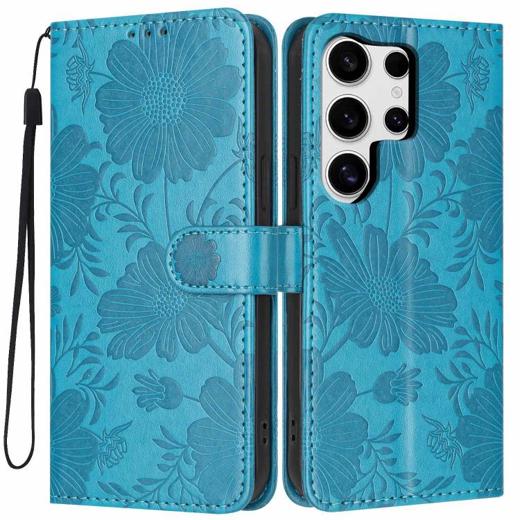 Custodia ecopelle con stampa girasole per Samsung Galaxy S23 Ultra, S23+, S23 e