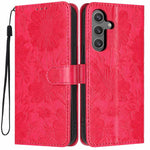 Custodia in ecopelle con stampa girasole per Samsung Galaxy S24 FE, S24+, S24 e