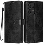 Custodia ecopelle con stampa girasole e cordino nero per Samsung Galaxy A05, A34