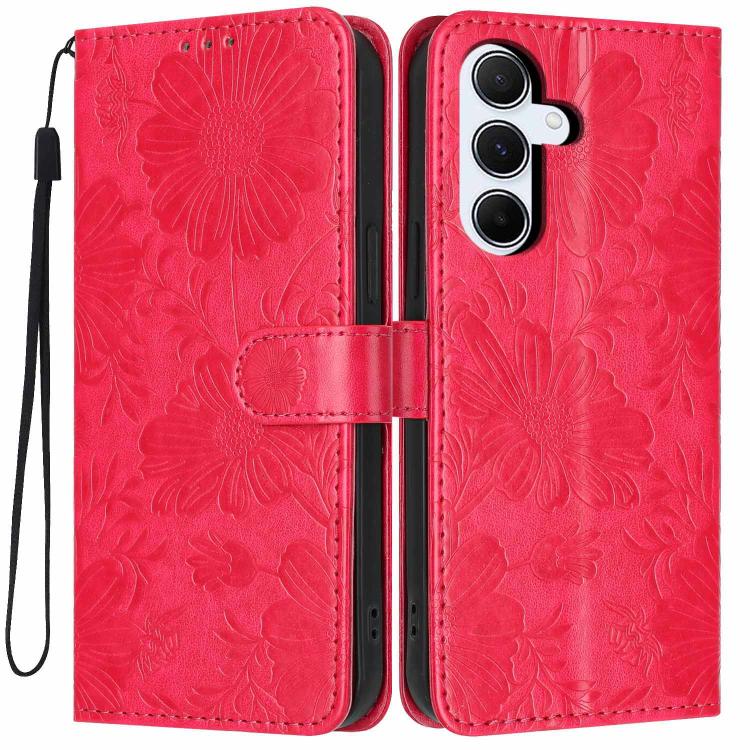 Custodia ecopelle con stampa girasole e cordino nero per Samsung Galaxy A05, A34