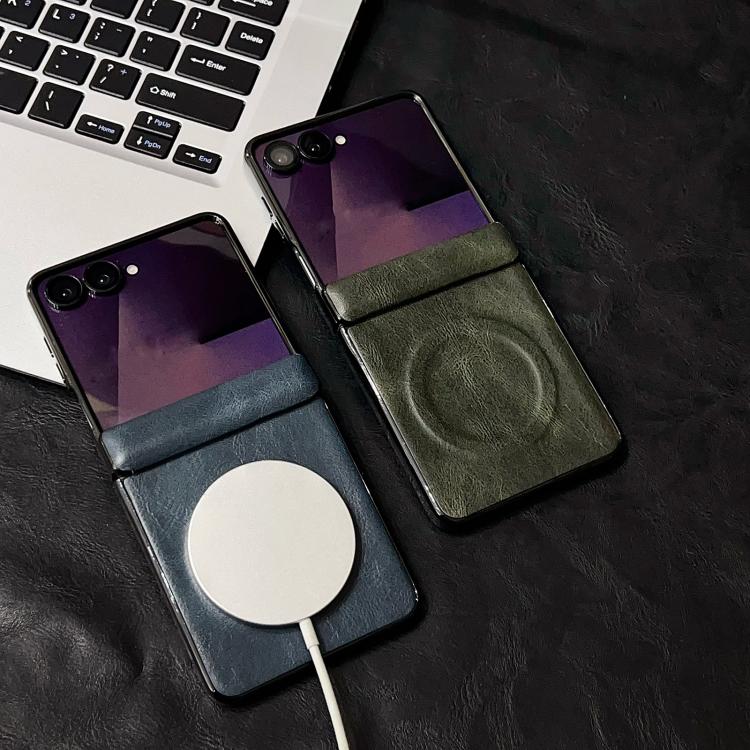 Custodia per telefono con asse magnetico integrato e texture Crazy Horse per