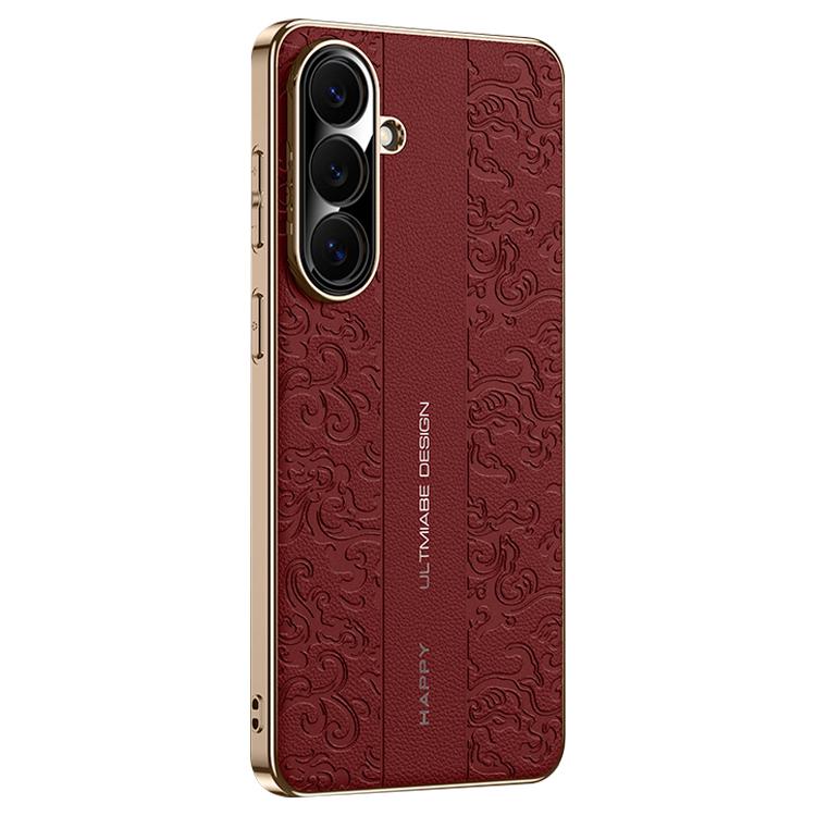 Custodia per PC in pelle liscia con motivo drago nuvola per Samsung Galaxy S24