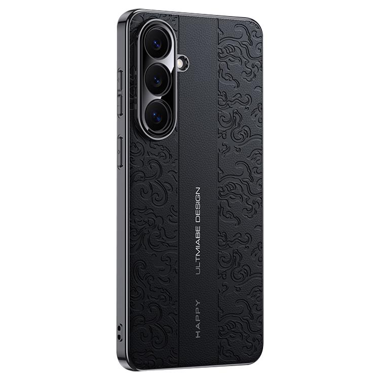 Custodia per PC in pelle liscia con motivo drago nuvola per Samsung Galaxy S24