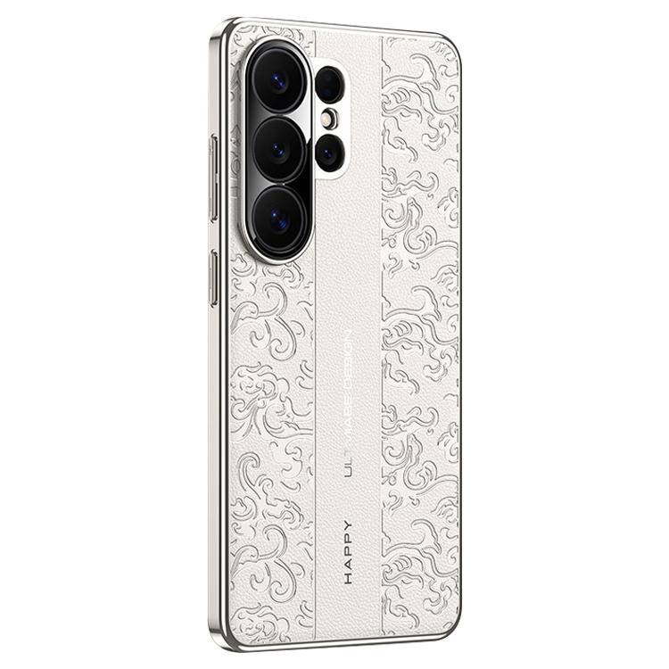 Custodia per PC in pelle liscia con motivo drago nuvola per Samsung Galaxy S24