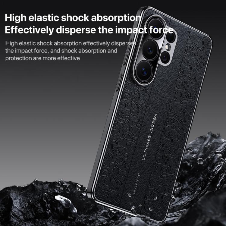 Custodia per PC in pelle liscia con motivo drago nuvola per Samsung Galaxy S24
