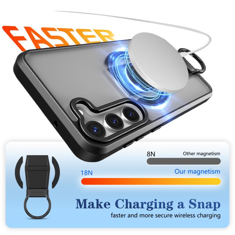 Custodia antiurto con anello a D e supporto magnetico per Samsung Galaxy S23+ e