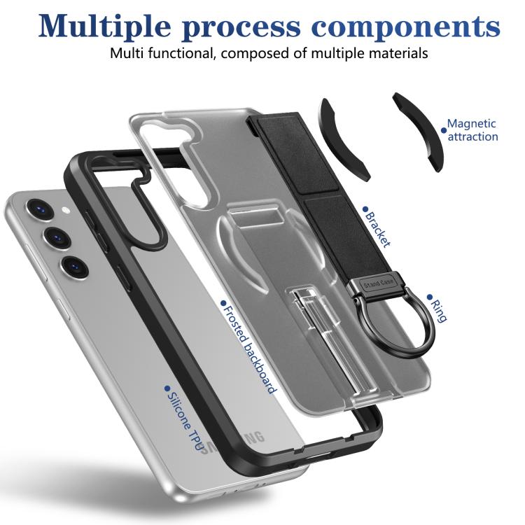Custodia antiurto con anello a D e supporto magnetico per Samsung Galaxy S23+ e