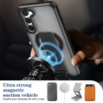 Custodia antiurto con anello a D e supporto magnetico per Samsung Galaxy S23+ e