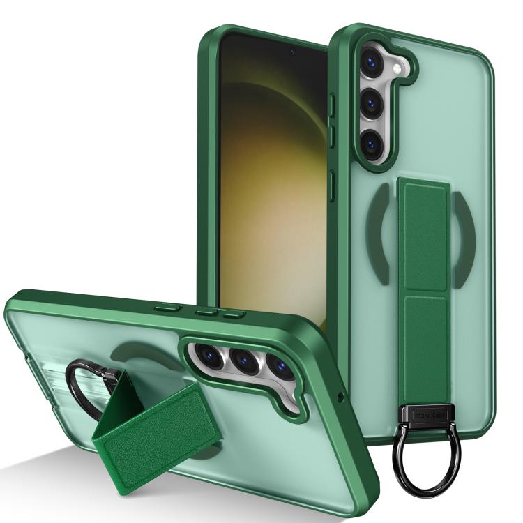Custodia antiurto con anello a D e supporto magnetico per Samsung Galaxy S23+ e