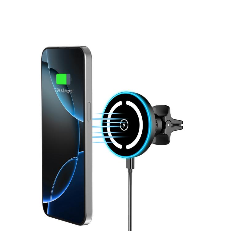 Supporto magnetico auto con caricabatterie wireless Qi 15W