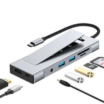 Hub USB-C 8 in 1 con box SSD M.2 e lettore schede SD/TF