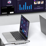 Hub USB-C 8 in 1 con box SSD M.2 e lettore schede SD/TF