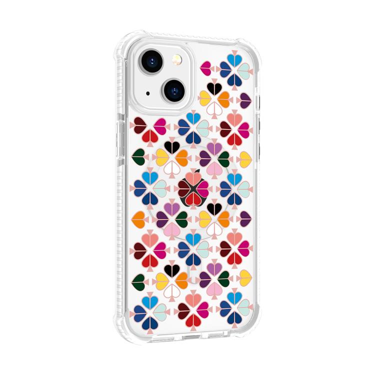 Custodia magnetica per telefono in acrilico antiurto con motivo a cuore a quattro angoli, For iPhone 14 Plus, For iPhone 14