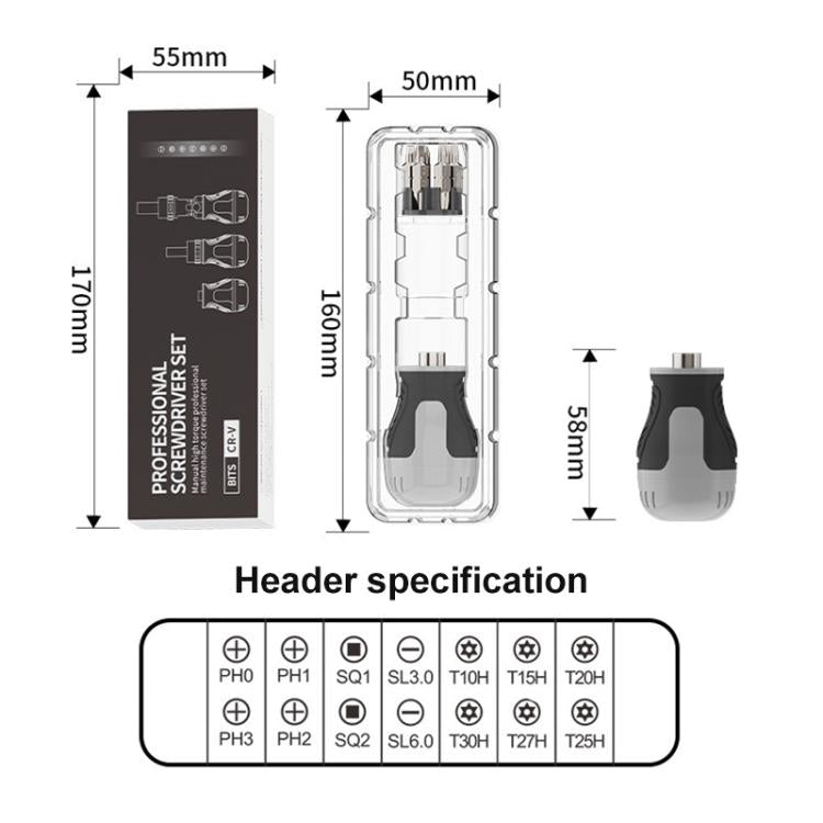 Set di mini cacciaviti manuali a cricchetto 15 in 1, 15 in 1