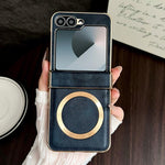 Custodia in pelle vegana con rivestimento magnetico per Samsung Galaxy Z Flip7