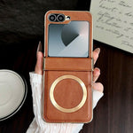 Custodia in pelle vegana con rivestimento magnetico per Samsung Galaxy Z Flip7