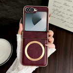 Custodia in pelle vegana con rivestimento magnetico per Samsung Galaxy Z Flip7