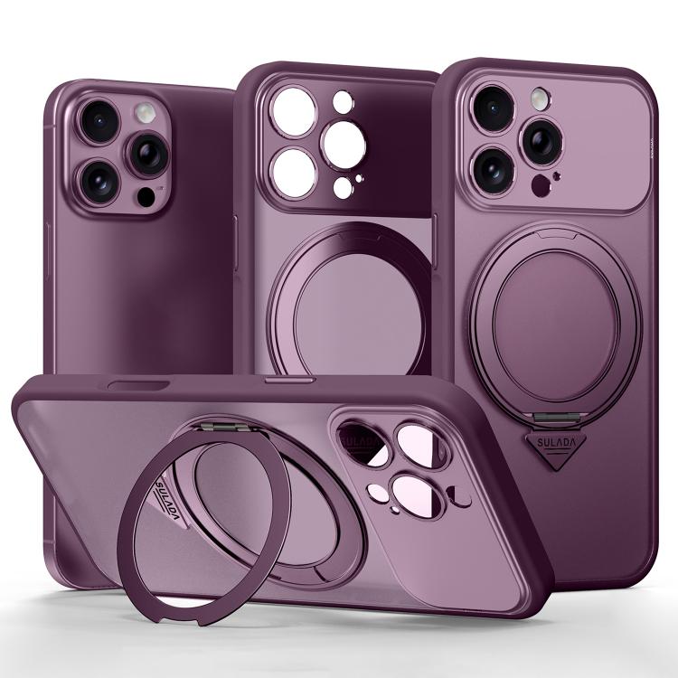 Custodia semitrasparente con supporto magnetico per iPhone 16 Pro