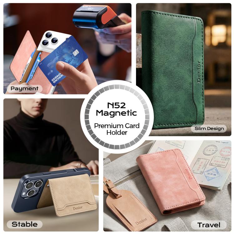 Portafoglio magnetico porta carte in pelle PU Denior V08+1