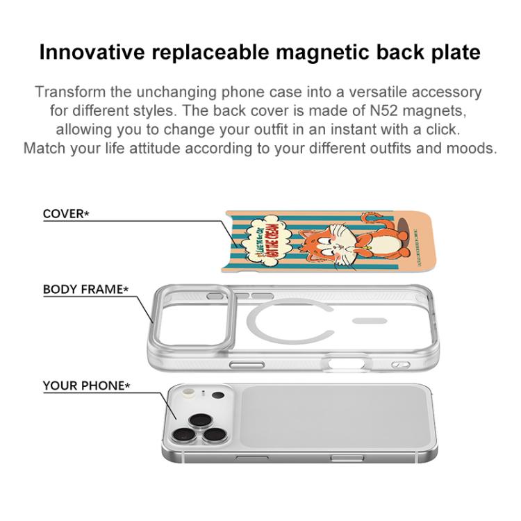 Custodia magnetica con motivo gattino per iPhone 17