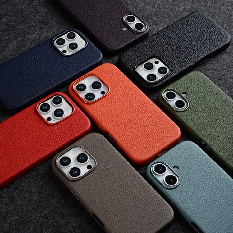 Custodia in vera pelle magnetica per iPhone 16