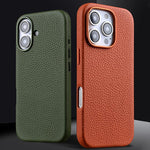 Custodia in vera pelle magnetica per iPhone 16