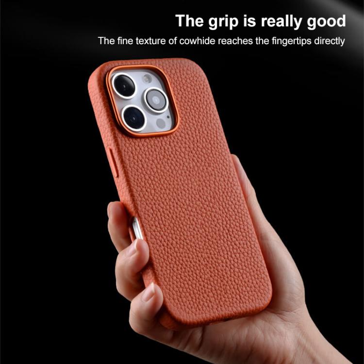 Custodia in vera pelle magnetica per iPhone 16