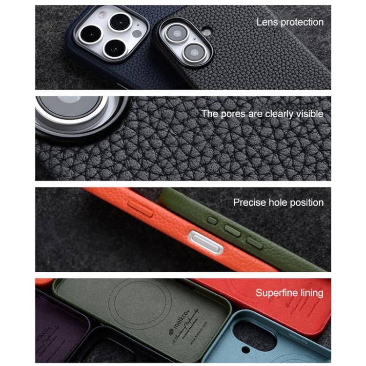 Custodia in vera pelle magnetica per iPhone 16