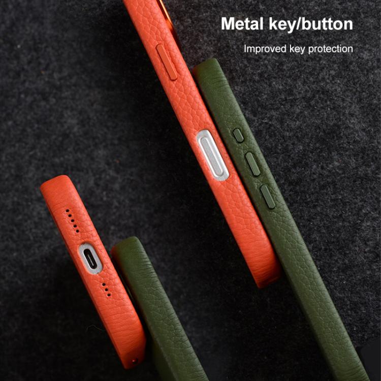 Custodia in vera pelle magnetica per iPhone 16