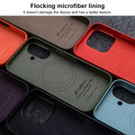 Custodia in vera pelle magnetica per iPhone 16